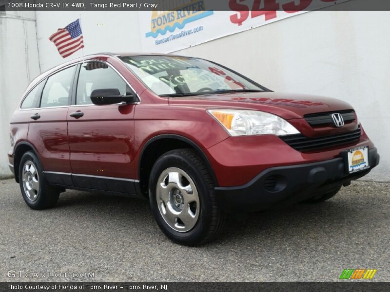 Tango Red Pearl / Gray 2008 Honda CR-V LX 4WD