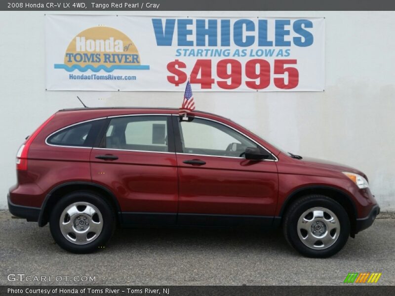 Tango Red Pearl / Gray 2008 Honda CR-V LX 4WD