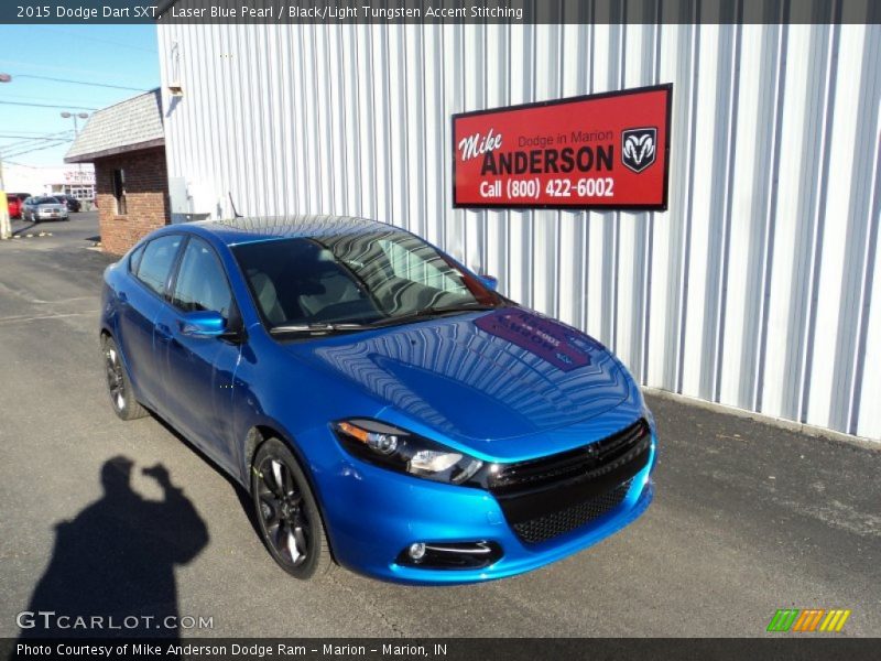 Laser Blue Pearl / Black/Light Tungsten Accent Stitching 2015 Dodge Dart SXT