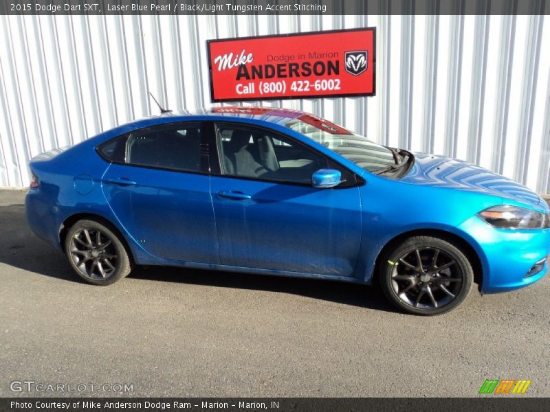 Laser Blue Pearl / Black/Light Tungsten Accent Stitching 2015 Dodge Dart SXT