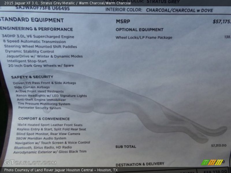  2015 XF 3.0 Window Sticker