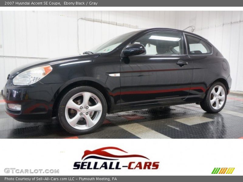 Ebony Black / Gray 2007 Hyundai Accent SE Coupe