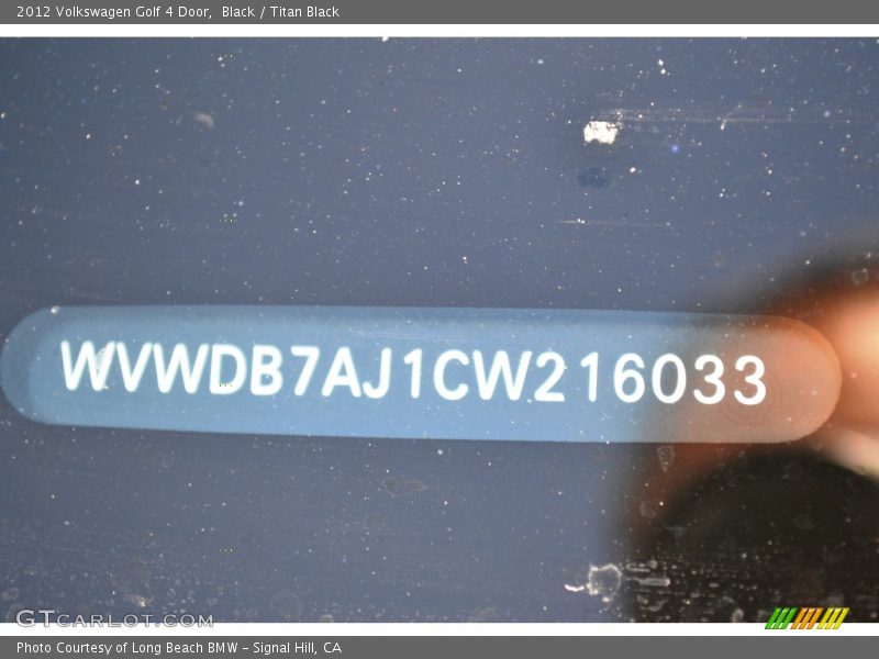 Black / Titan Black 2012 Volkswagen Golf 4 Door