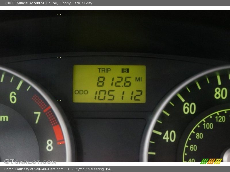 Ebony Black / Gray 2007 Hyundai Accent SE Coupe