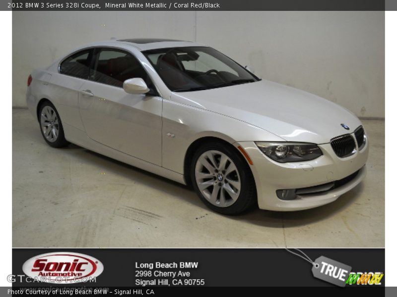 Mineral White Metallic / Coral Red/Black 2012 BMW 3 Series 328i Coupe