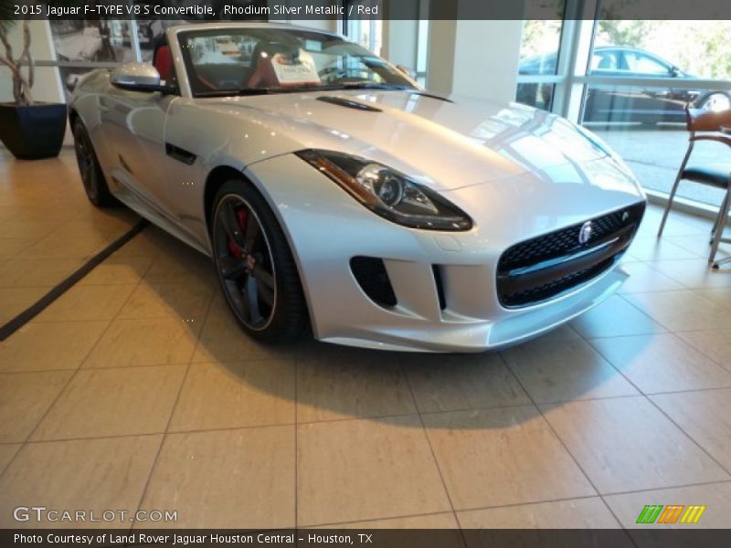 Rhodium Silver Metallic / Red 2015 Jaguar F-TYPE V8 S Convertible