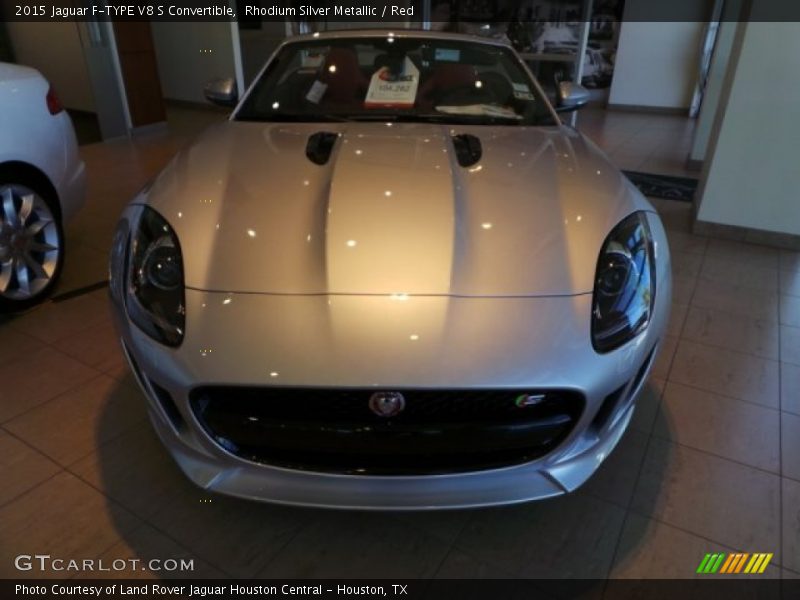 Rhodium Silver Metallic / Red 2015 Jaguar F-TYPE V8 S Convertible