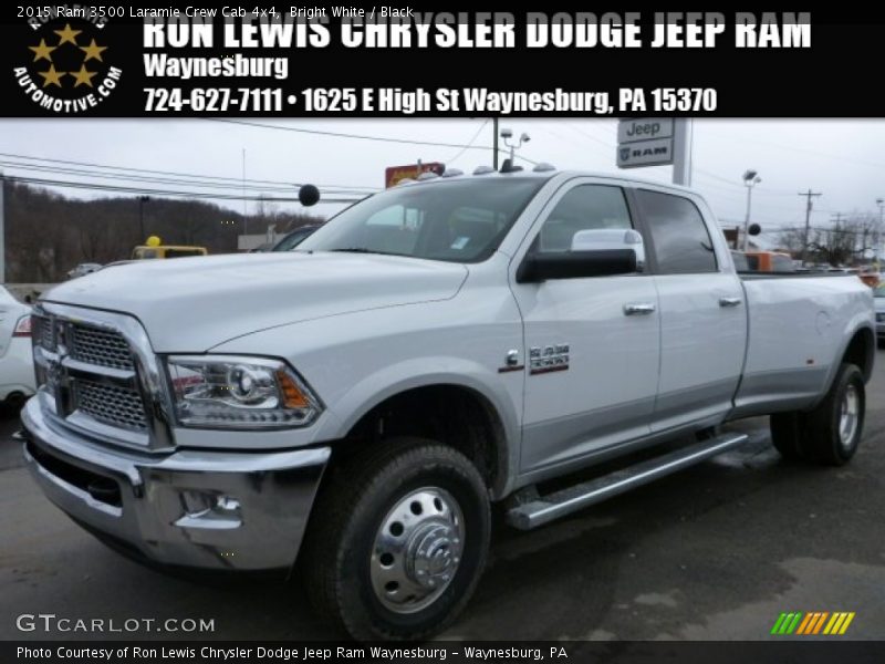 Bright White / Black 2015 Ram 3500 Laramie Crew Cab 4x4