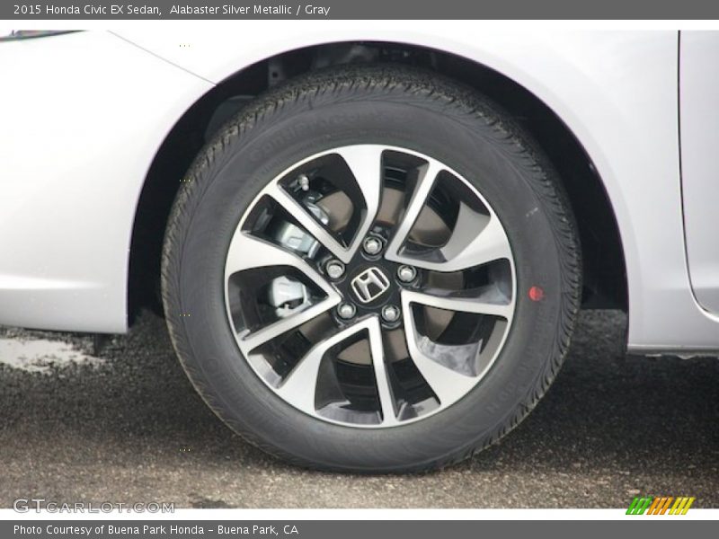 Alabaster Silver Metallic / Gray 2015 Honda Civic EX Sedan