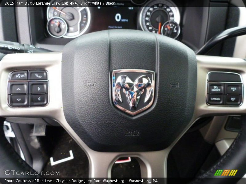 Bright White / Black 2015 Ram 3500 Laramie Crew Cab 4x4