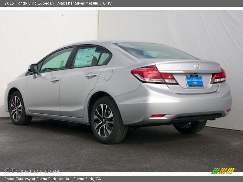 Alabaster Silver Metallic / Gray 2015 Honda Civic EX Sedan
