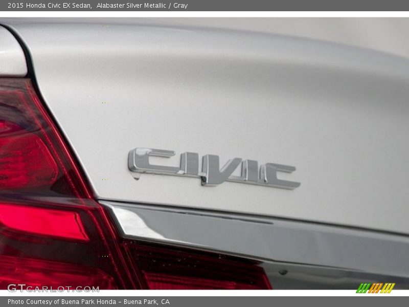 Alabaster Silver Metallic / Gray 2015 Honda Civic EX Sedan