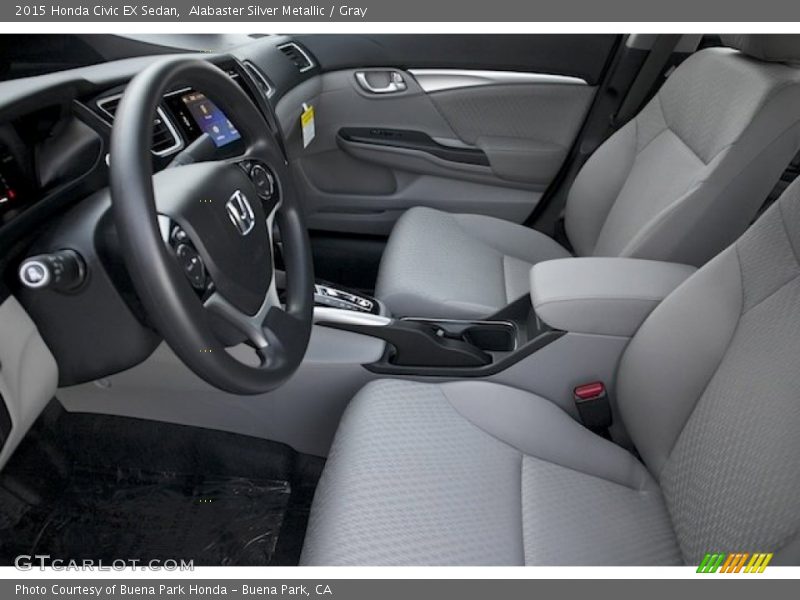 Alabaster Silver Metallic / Gray 2015 Honda Civic EX Sedan