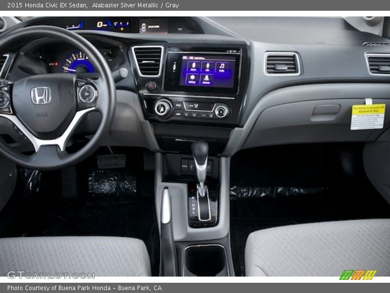 Alabaster Silver Metallic / Gray 2015 Honda Civic EX Sedan