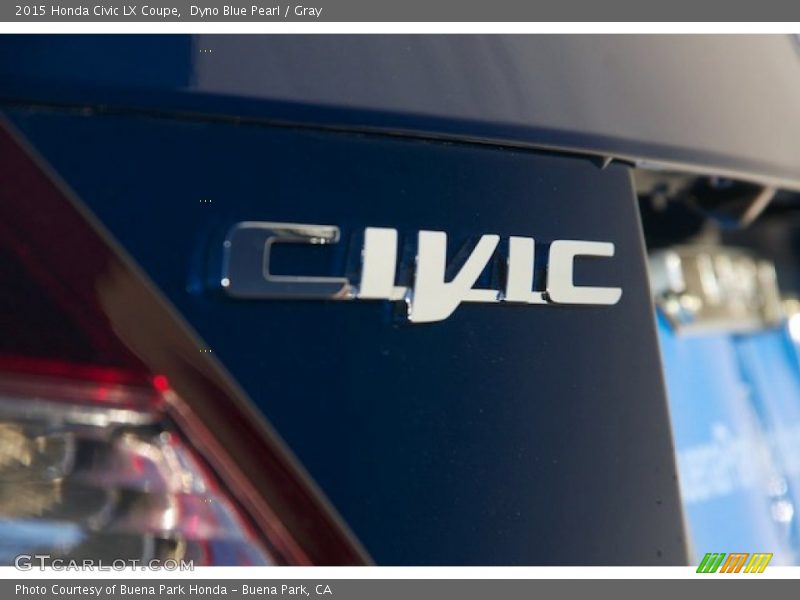 Dyno Blue Pearl / Gray 2015 Honda Civic LX Coupe