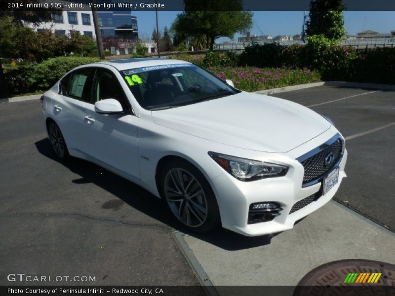 Moonlight White / Graphite 2014 Infiniti Q 50S Hybrid