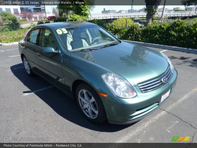 Emerald Mist Metallic / Willow 2003 Infiniti G 35 Sedan