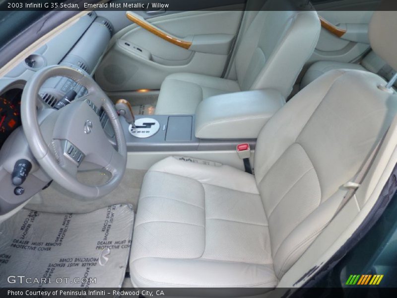 Emerald Mist Metallic / Willow 2003 Infiniti G 35 Sedan