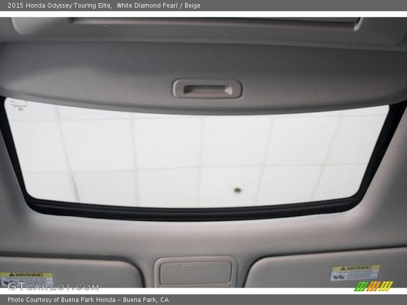 White Diamond Pearl / Beige 2015 Honda Odyssey Touring Elite