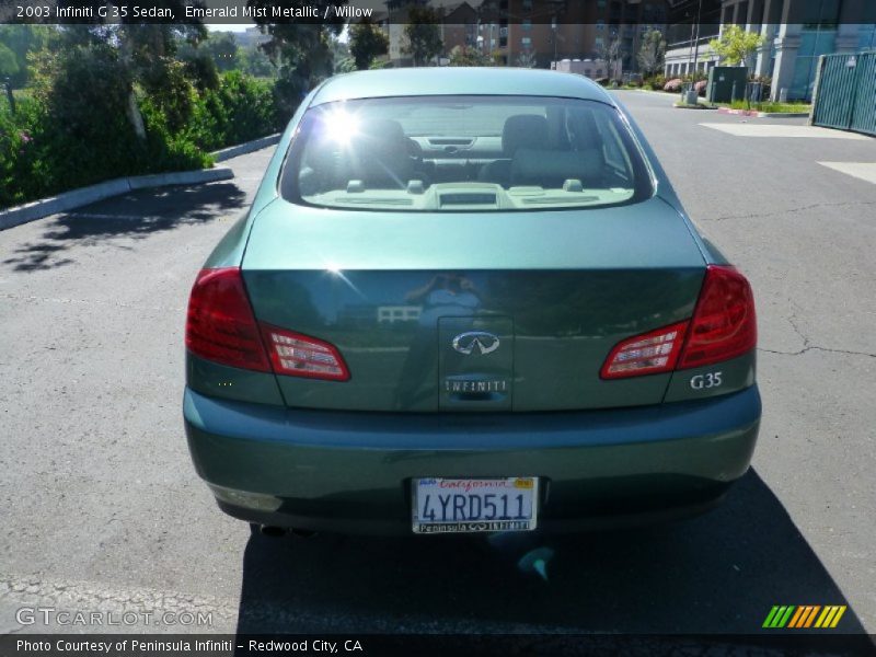 Emerald Mist Metallic / Willow 2003 Infiniti G 35 Sedan