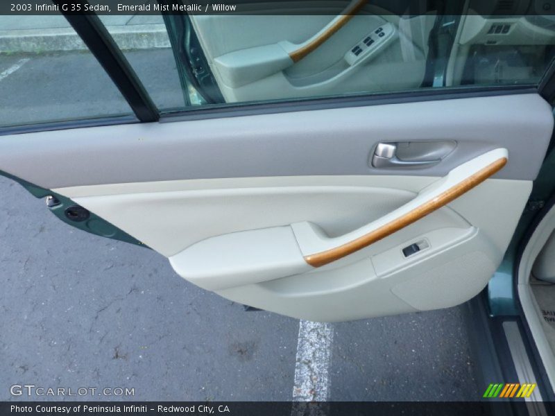 Emerald Mist Metallic / Willow 2003 Infiniti G 35 Sedan