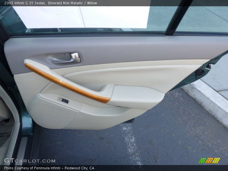 Emerald Mist Metallic / Willow 2003 Infiniti G 35 Sedan