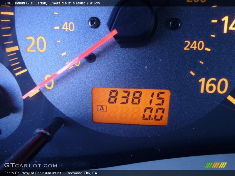 Emerald Mist Metallic / Willow 2003 Infiniti G 35 Sedan