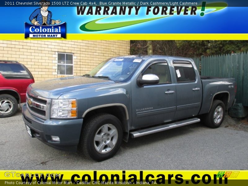 Blue Granite Metallic / Dark Cashmere/Light Cashmere 2011 Chevrolet Silverado 1500 LTZ Crew Cab 4x4