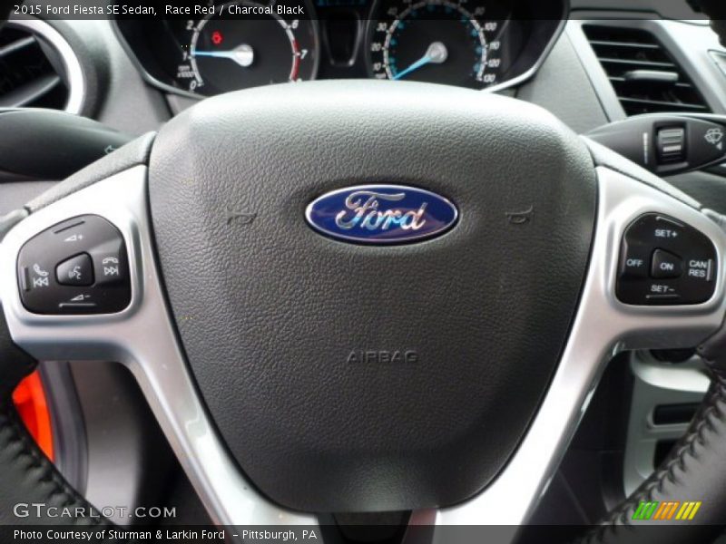 Race Red / Charcoal Black 2015 Ford Fiesta SE Sedan