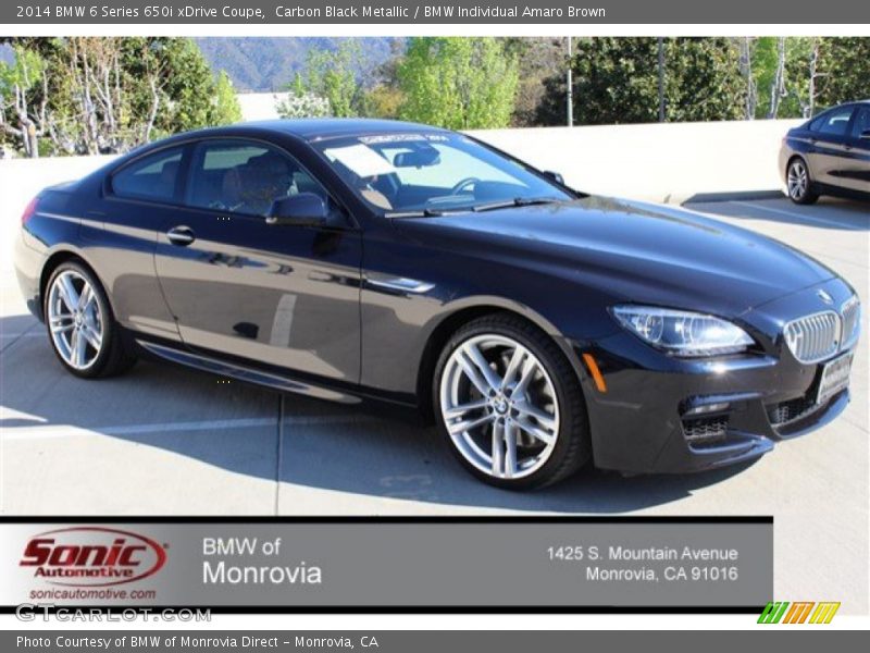 Carbon Black Metallic / BMW Individual Amaro Brown 2014 BMW 6 Series 650i xDrive Coupe