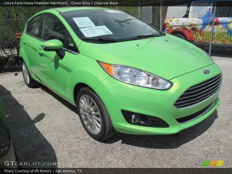 Green Envy / Charcoal Black 2014 Ford Fiesta Titanium Hatchback