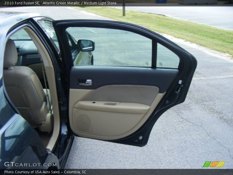 Atlantis Green Metallic / Medium Light Stone 2010 Ford Fusion SE