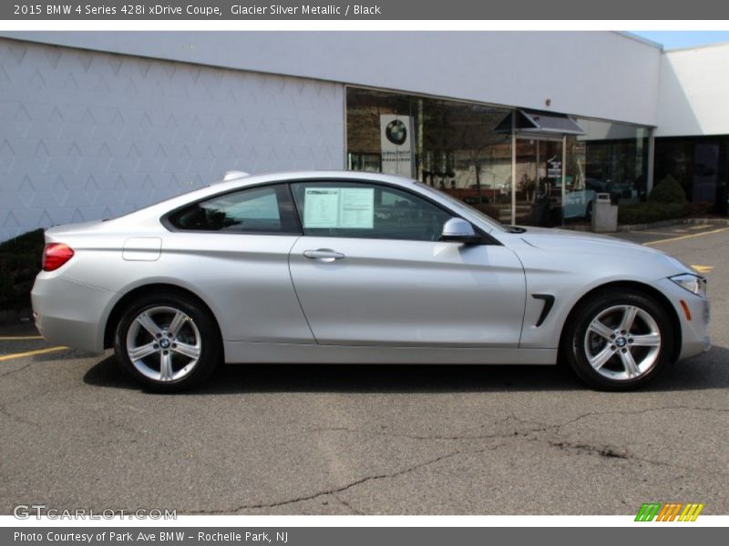 Glacier Silver Metallic / Black 2015 BMW 4 Series 428i xDrive Coupe
