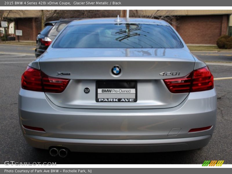 Glacier Silver Metallic / Black 2015 BMW 4 Series 428i xDrive Coupe