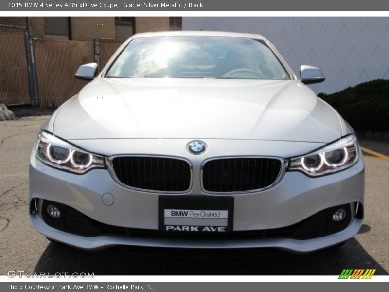Glacier Silver Metallic / Black 2015 BMW 4 Series 428i xDrive Coupe