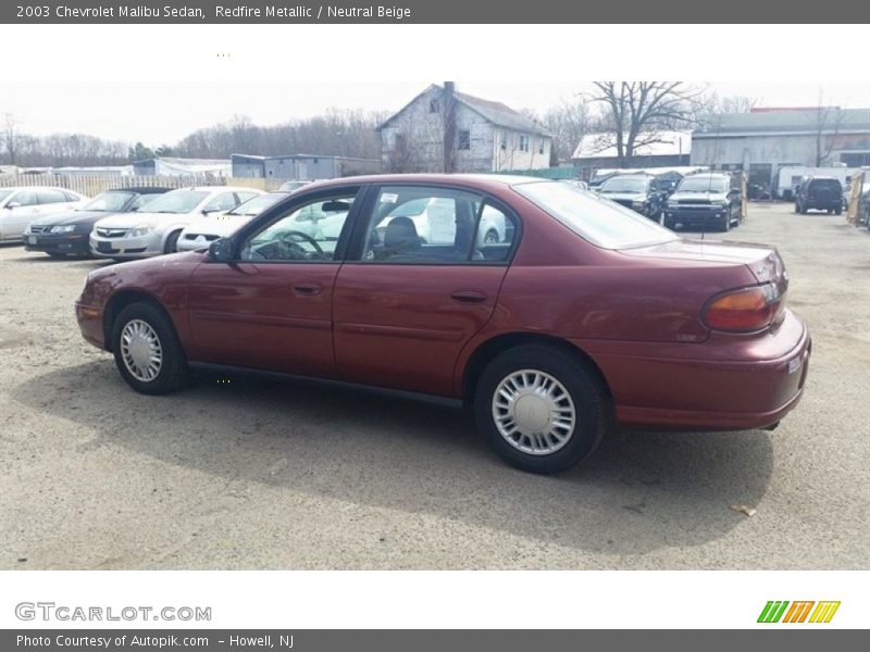 Redfire Metallic / Neutral Beige 2003 Chevrolet Malibu Sedan