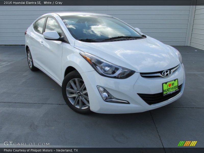White / Gray 2016 Hyundai Elantra SE