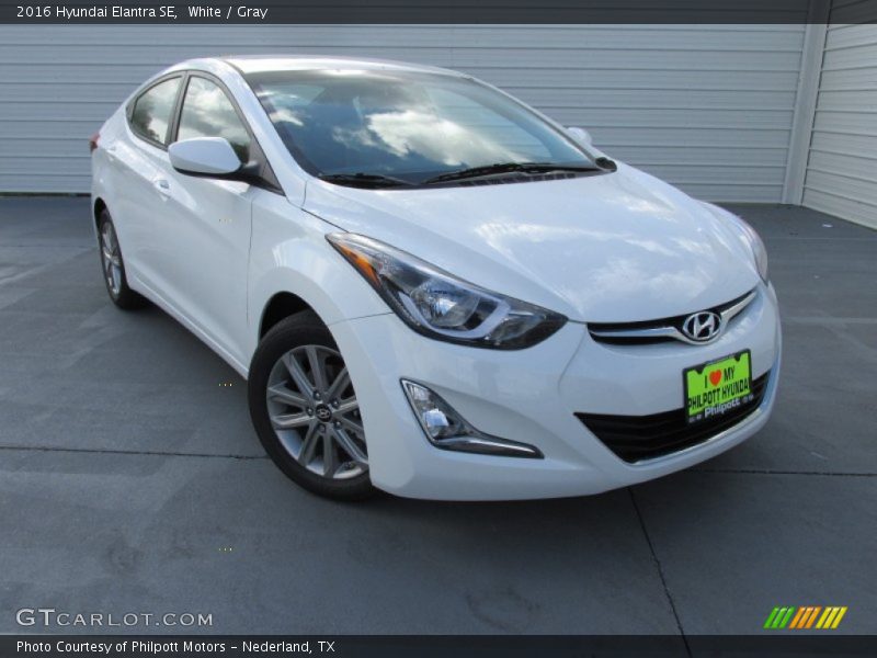 White / Gray 2016 Hyundai Elantra SE