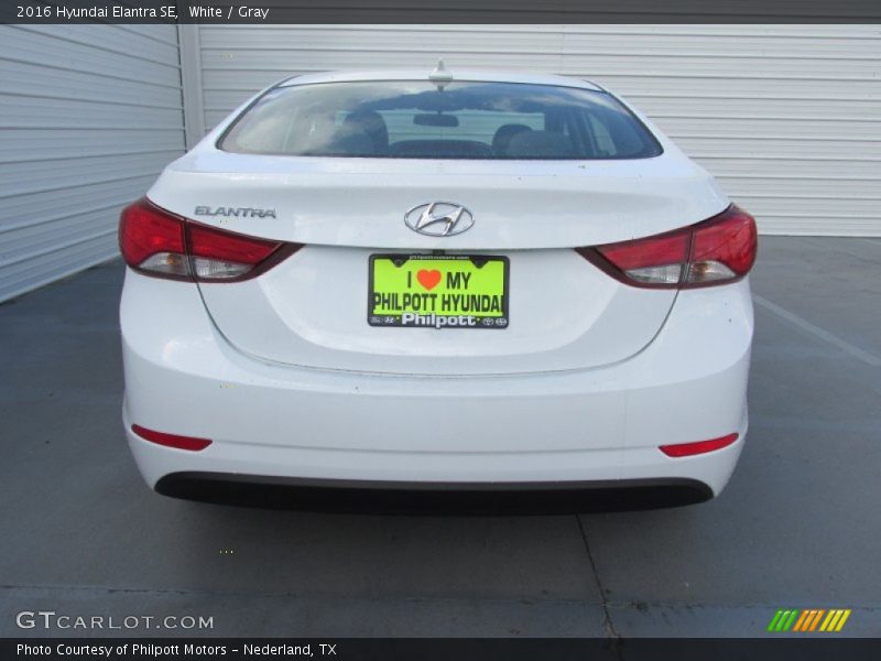 White / Gray 2016 Hyundai Elantra SE