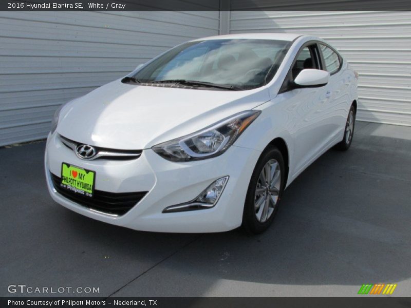 White / Gray 2016 Hyundai Elantra SE