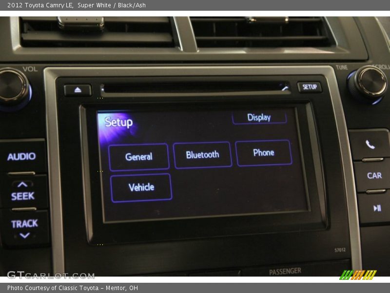 Super White / Black/Ash 2012 Toyota Camry LE