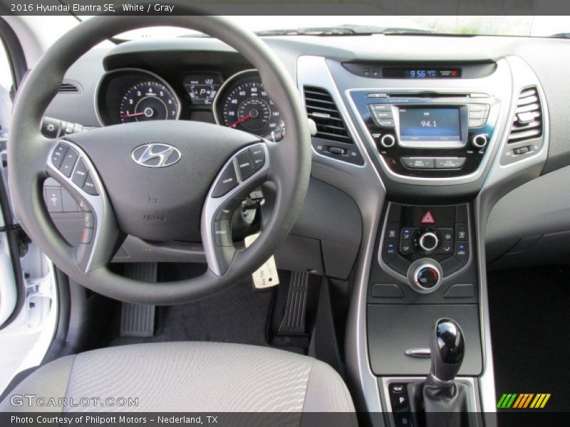 White / Gray 2016 Hyundai Elantra SE