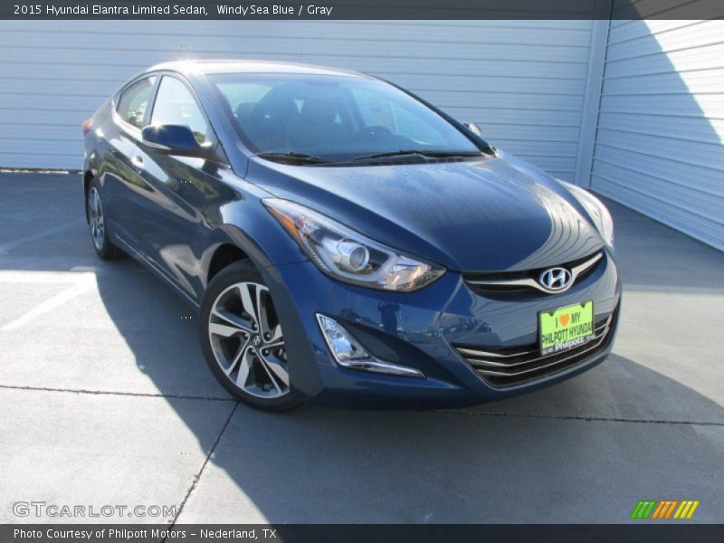 Windy Sea Blue / Gray 2015 Hyundai Elantra Limited Sedan