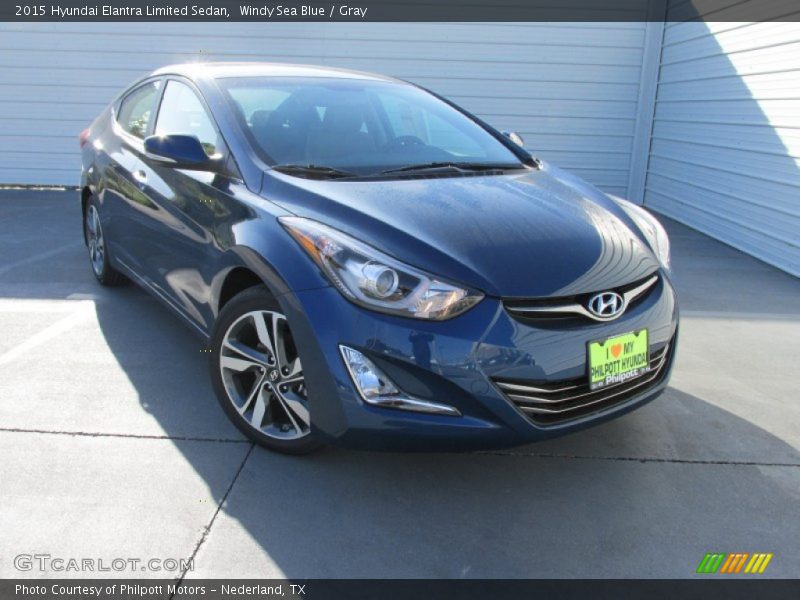Windy Sea Blue / Gray 2015 Hyundai Elantra Limited Sedan