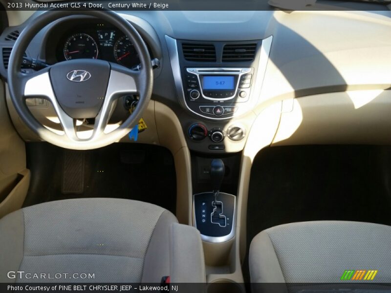 Century White / Beige 2013 Hyundai Accent GLS 4 Door