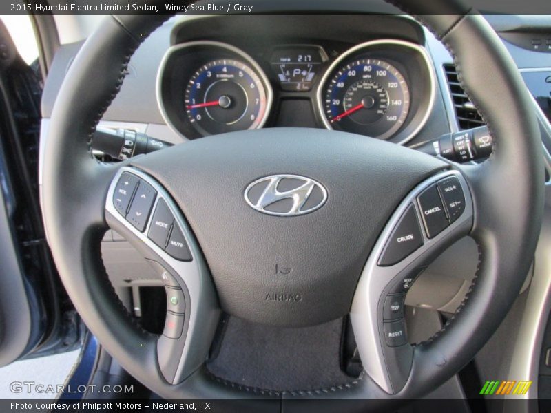 Windy Sea Blue / Gray 2015 Hyundai Elantra Limited Sedan