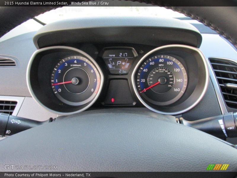 Windy Sea Blue / Gray 2015 Hyundai Elantra Limited Sedan