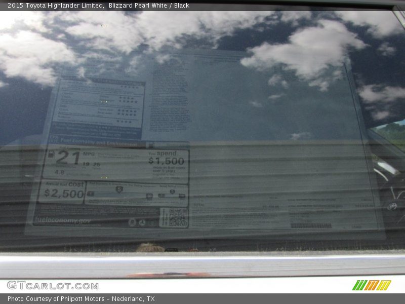 Blizzard Pearl White / Black 2015 Toyota Highlander Limited