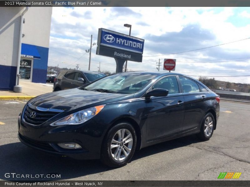 Pacific Blue Pearl / Camel 2013 Hyundai Sonata GLS