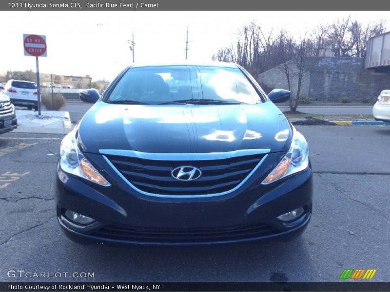 Pacific Blue Pearl / Camel 2013 Hyundai Sonata GLS
